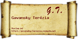 Gavansky Terézia névjegykártya